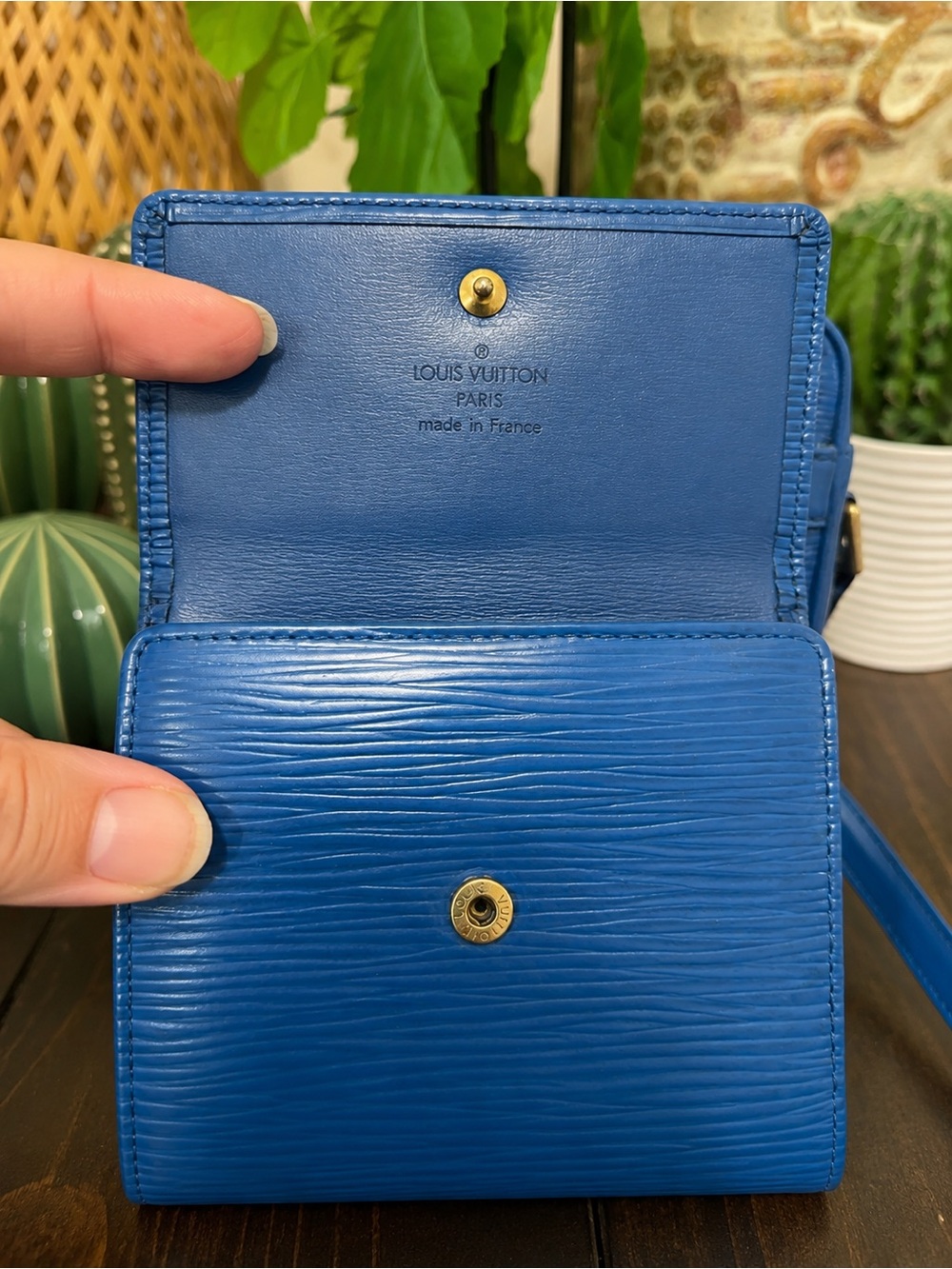 Vintage Louis Vuitton Blue Epi Shoulder Bag + Wallet Set - Picture 9 of 14